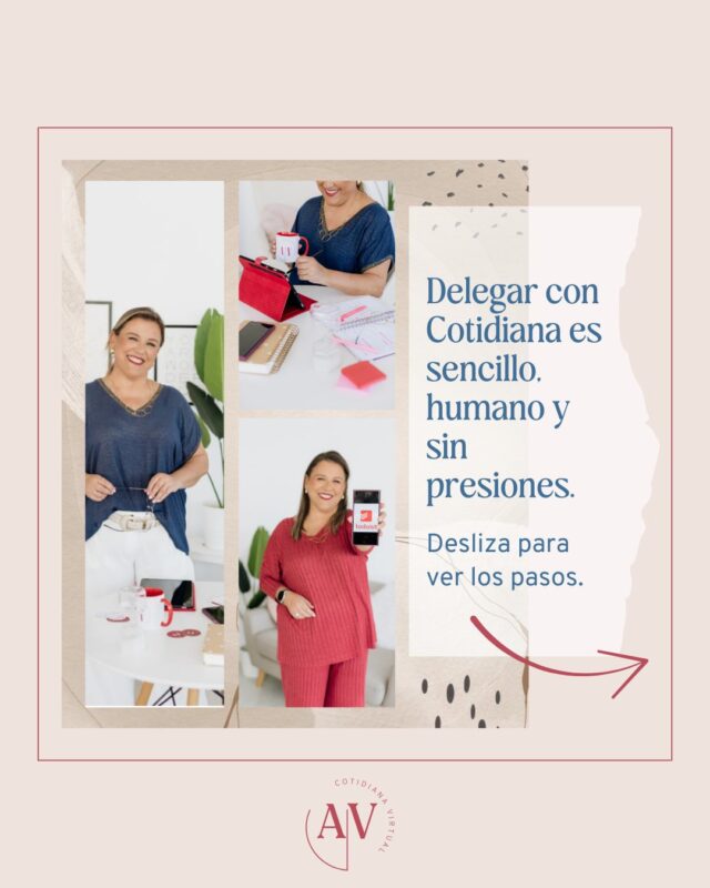 ✨ Delegar con Cotidiana es sencillo, humano y sin presiones ✨

Si alguna vez has pensado que delegar es complicado o que vas a perder el control de tu negocio… respira. 😌 Delegar no tiene por qué ser estresante, ni frío ni distante.
Hoy te muestro paso a paso cómo trabajamos juntas: desde conocernos, definir tus necesidades y tareas, hasta implementar un sistema que te permita recuperar tiempo, claridad y tranquilidad.

Y recuerda: lo primero es una sesión online de 30 minutos. Un encuentro breve para hablar de tu negocio, tus objetivos y cómo puedo ayudarte a transformar tu día a día como emprendedora. 💡

📌 Consejo: Lleva un pequeño guión de los puntos que quieres tratar y así aprovecharemos al máximo tu tiempo.

Si las horas propuestas no encajan, escríbeme a hola@cotidiana.es y buscamos un momento que te vaya bien.

💬 Pregunta: ¿Qué tarea te gustaría delegar primero para empezar a respirar mejor en tu día a día?